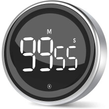 (As show, One size) Kitchen Timer Digital Timer with Stopwatch Function and Countdown Aluminum Alloy Housing 2 Modes Dis