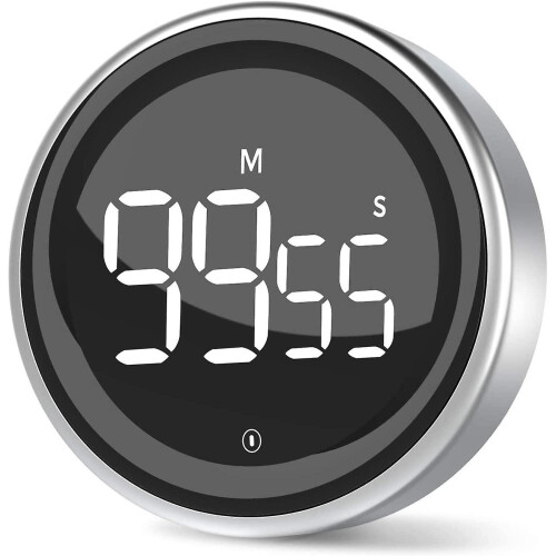(As show, One size) Kitchen Timer Digital Timer with Stopwatch Function and Countdown Aluminum Alloy Housing 2 Modes Dis