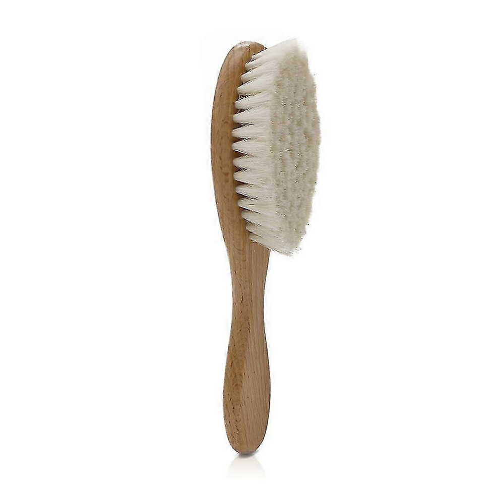 (As show, One size) Wooden Baby Hair Brush compatible Newborns Infant Hair Comb Soft Wool Hair Scalp Massage