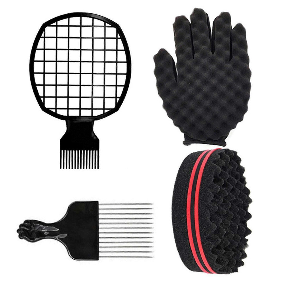 (As show, One size) Afro Comb Curly Hair Dirty Braid Comb Perm Style Curling Hair Steel Needle
