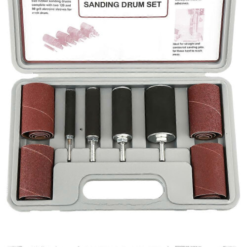 (As show, One size) 20pcs Spindle Sanding Drum Sander Tool Kit Set with Case for Drill Press 2