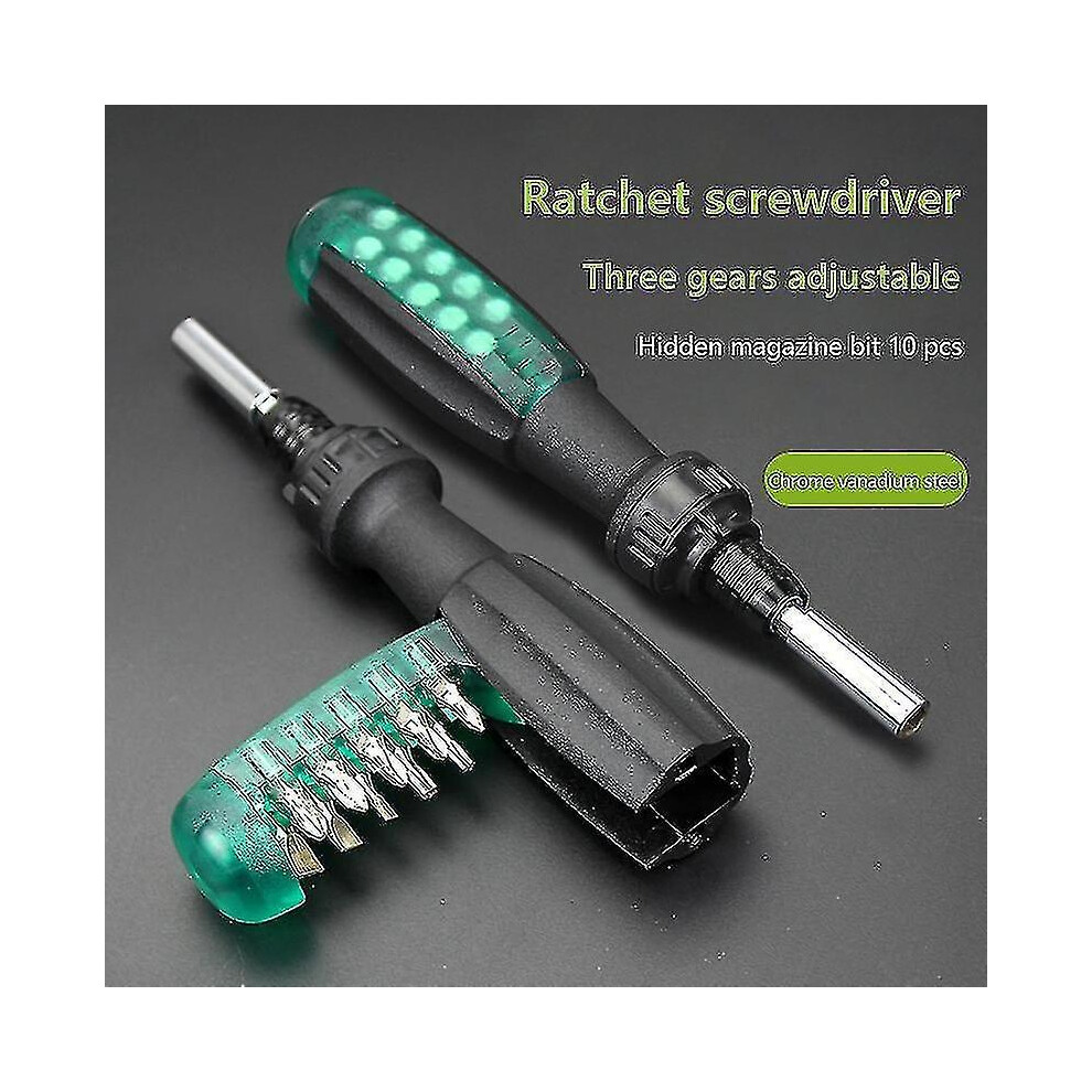 (As Show, One Size) 10 In 1 Good Helper For Repair, Precision Ratchet Screwdriver Set, Multifunctional Telescopic Screwd 6909775800065