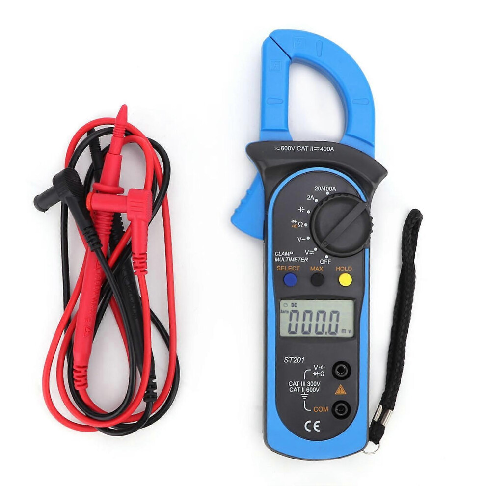 (As Show, One Size) St201 Automatic Digital Clamp Meter Current Multimeter Dc/Ac Voltage Diode Tester(Blue) 6909775563199