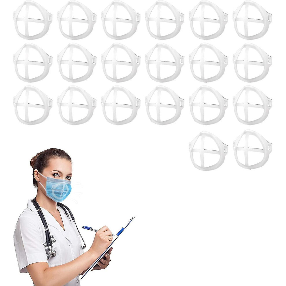 (As Show, One Size) 3D Face Mask Bracket To Make Masks Fit Inserts For Breathing Room(White) 10Pcs 6909775800324
