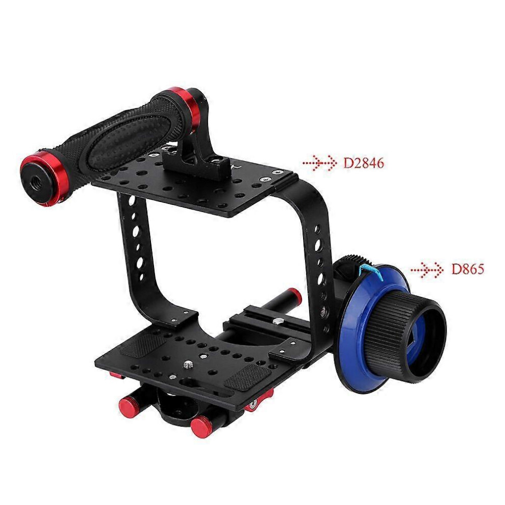 (As Show, One Size) Andoer Aluminium Alloy Camera Video Cage Kit With Top Handle Grip For Nikon Pentax Canon Olympus Dslr Slr Follow Focus 6909775961964