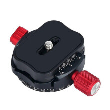 (As show, One size) Andoer PAN-C3 Panoramic Tripod Head Clamp Adapter Aluminum Alloy with Quick Release Plate for Arca-Swiss AS Standard QR Plates