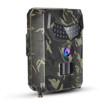 (As show, One size) PR-100 Outdoor Hunt-ing Trial Camera Scouting Video Camera Adopted Sensitive PIR Infrared Sensor 1080P VGA AA Batter-y Operated USB Cable IP56 Water R
