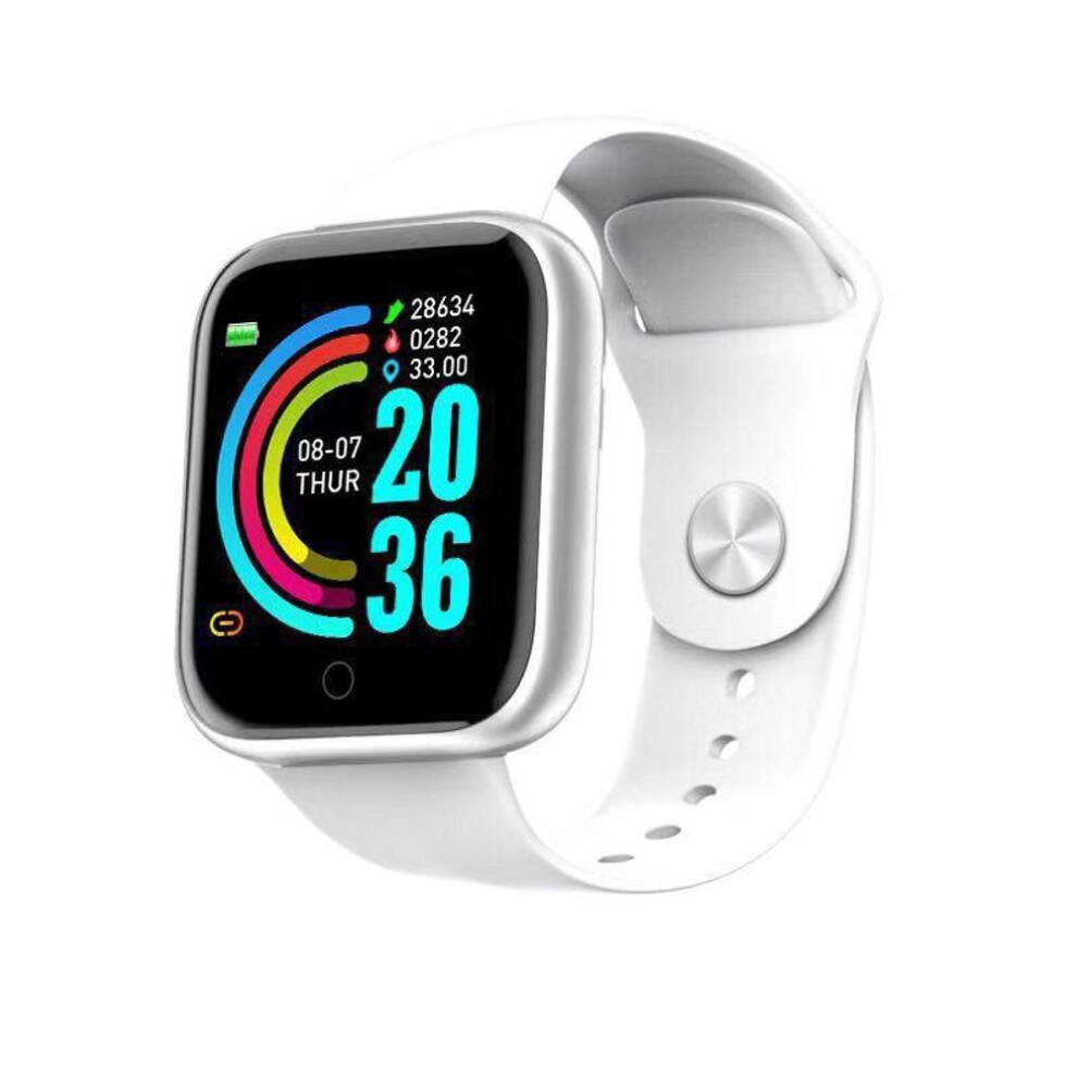 (silver white) Y68 Waterproof Smart Bracelet, Heart Rate Monitor, D20 Sports Bluetooth Watch, Ideal Gift for Fitness Enthusiasts