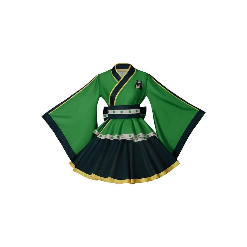 ( Small) Women's Asui Tsuyu Kimono Dress Todoroki Cosplay Costume Japanese Lolita Robe Green