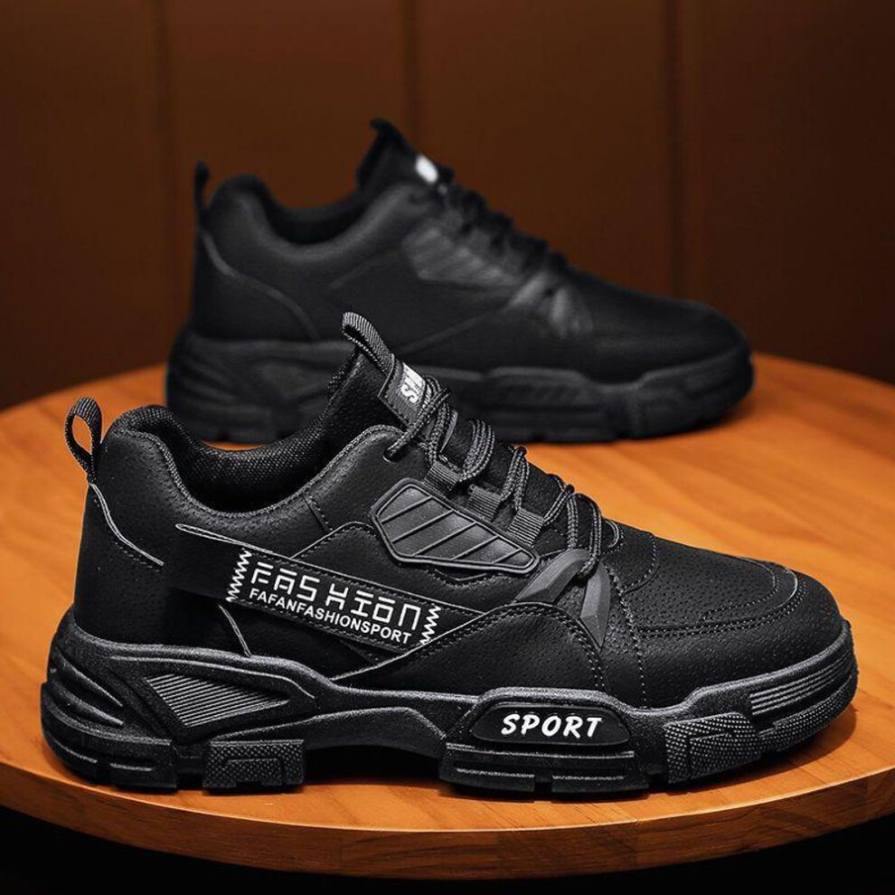 (black, 41) Men's Trendy Breathable Autumn Work Shoes - All-Match, Thick-Soled, Non-Slip, Casual Sports, and Labor Protection Shoes