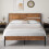 Double Bed Frame with Wood Headboard 1
