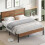 Double Bed Frame with Wood Headboard 4