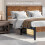 Double Bed Frame with Wood Headboard 5