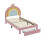 3ft Single Upholstered Bed with Storage Drawer, Rainbow Headboard,Pink 9
