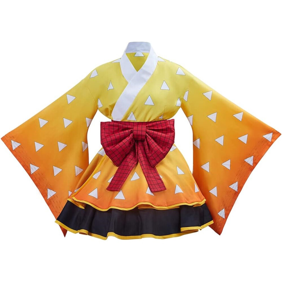 ( Agatsuma Zenitsu, X-Small) Kamado Tanjirou Cosplay Rengoku Costume Inosuke Hashibira Kimono for Halloween Party Cosplay Outfits