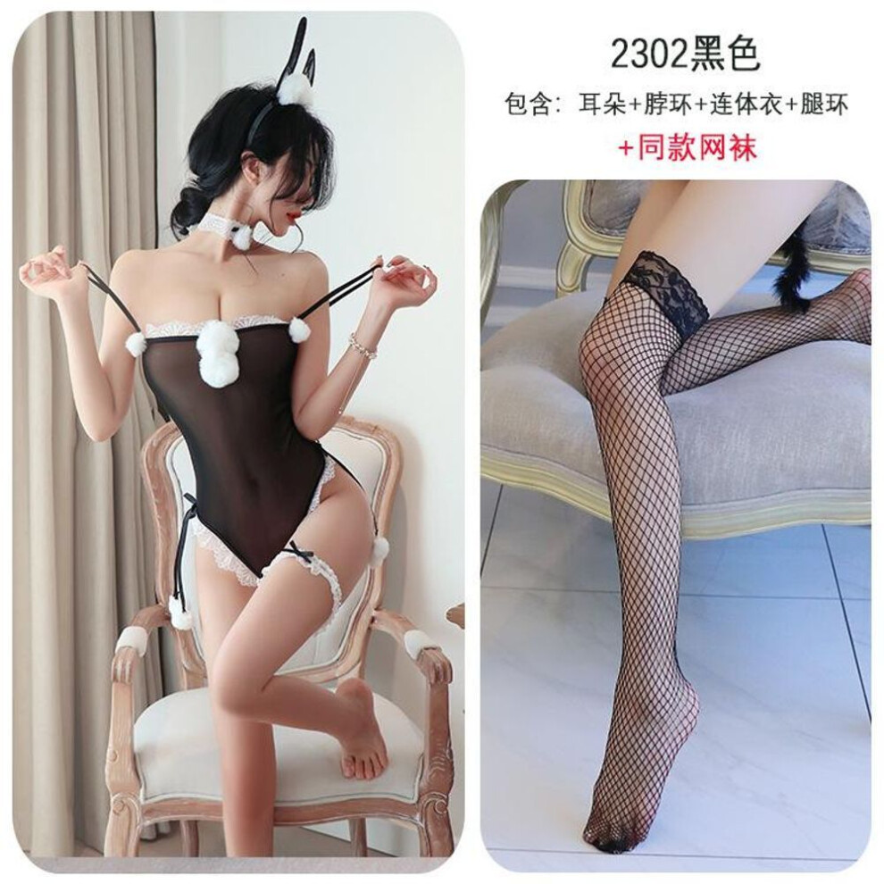 (as the picture, One Size (80-62.5kg)) Sexy lingerie sexy pajamas uniform seduction bunny cosplay cute free female