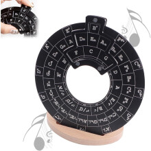 (With base, Black) Guitar Music Theory Disc Circle of Fifths,Circle of Fifths Wheel,Circle of Fifths Wheel Metal Melody Tool,Chord Wheel Musical Instrument,Melody School