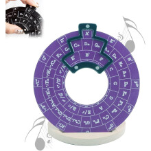 (With base, Purple) Guitar Music Theory Disc Circle of Fifths,Circle of Fifths Wheel,Circle of Fifths Wheel Metal Melody Tool,Chord Wheel Musical Instrument,Melody School