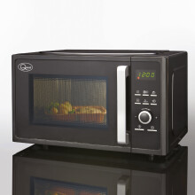 Quest 35879 23 Litre Classic Microwave / 800W Power / 60 Minute Manual Dial Timer / 5 Power Levels & Defrost Setting / Black Colour