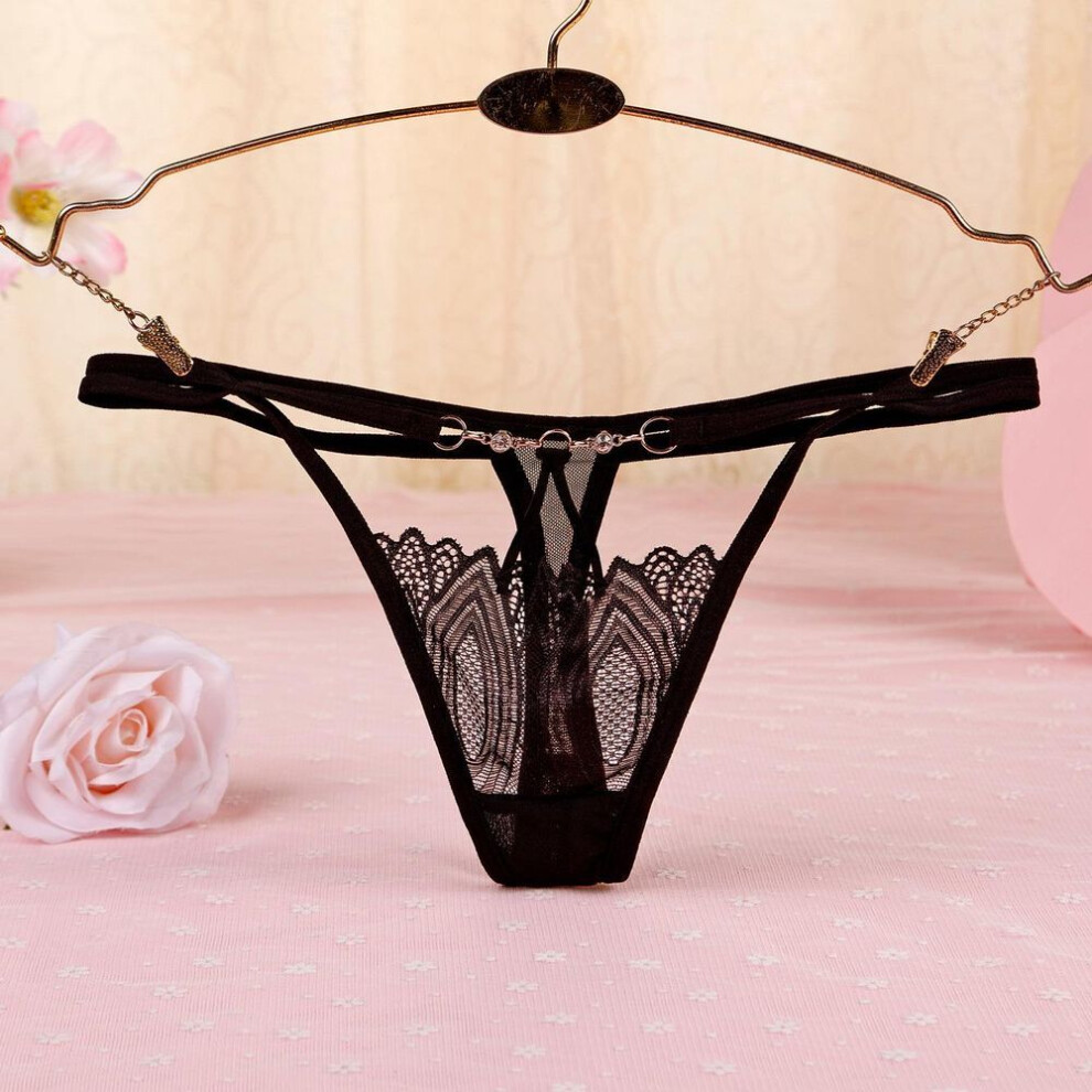 (wine red, One Size) Women's Lace Sexy Thong Underwear (Style 5043)