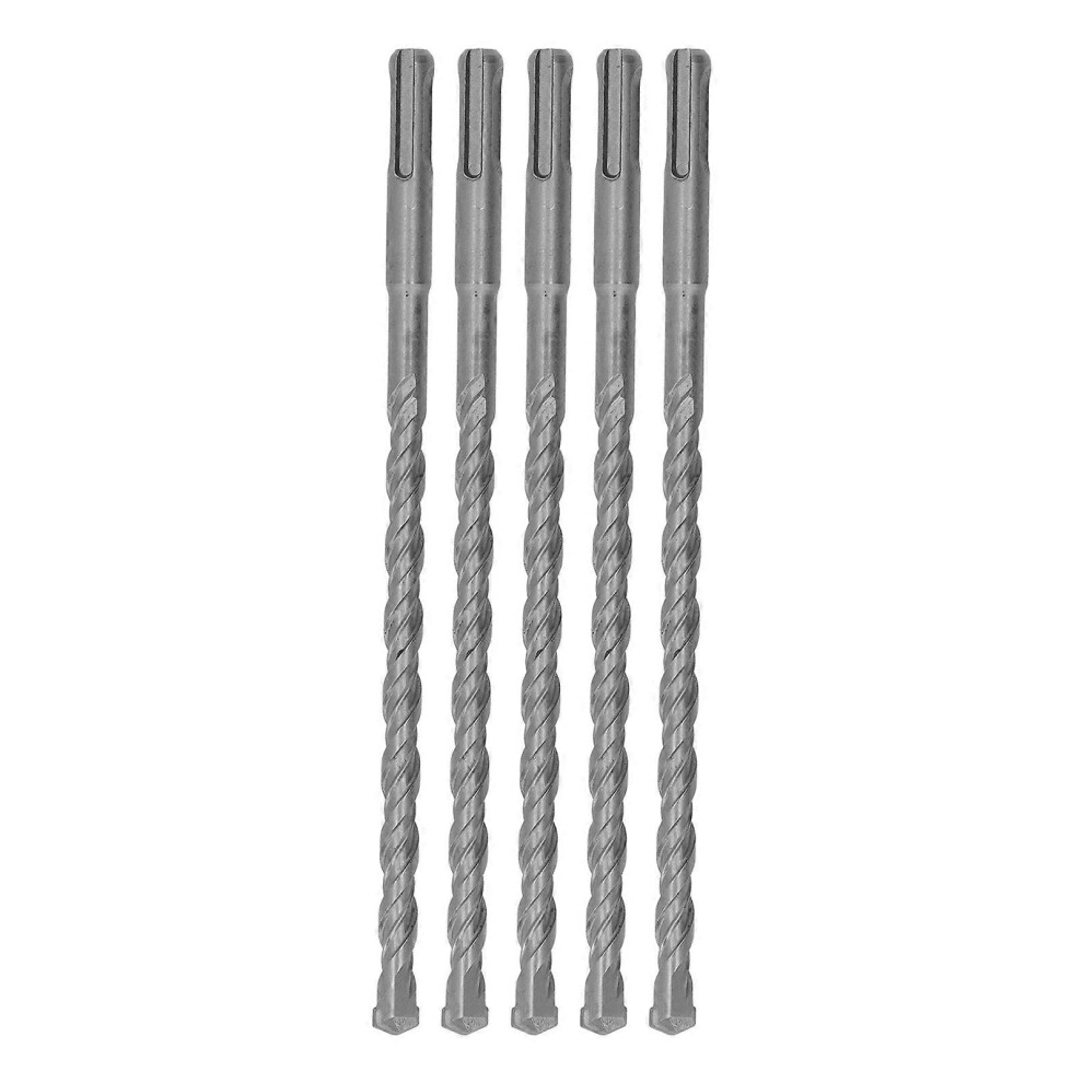 (As show, One size) 5PCS Impact Drill Bits with Carbide Tip Rotary Hammer Bit 2 Flute Spiral Bits for Brick Concrete 210mm 10mm / 0.39in-image-OPC-PH8GMDT-NEW