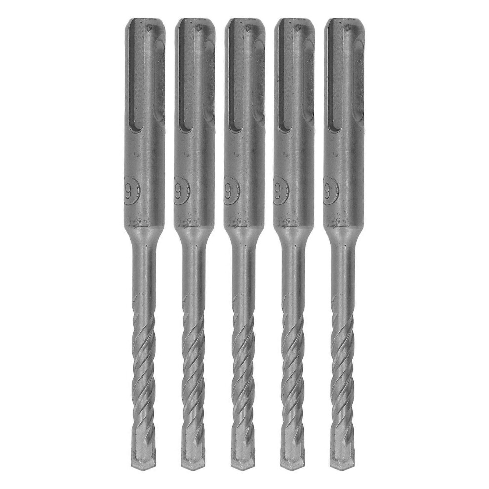 (As Show, One Size) 5Pcs Rotary Hammer Drill Bit Cemented Carbide Tip Spiral 2 Flutes Impact Drill Bit For Brick Stone 110Mm 6Mm/0.24In Open Diameter 6909775965092