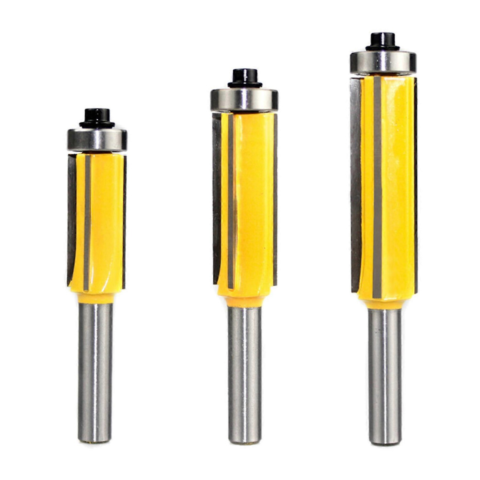 (As Show, One Size) 3Pcs 4 Flute Router Bit Cemented Carbide Accurate Smoothly Trimming Woodworking Router Bit 6909775982518