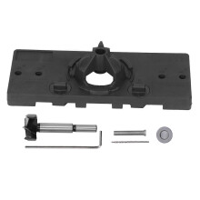 (As show, One size) Hinge Hole Saw Jig ABS Concealed Hinge Drilling Guide Locator Positioner Tool for Bench DrillBlack