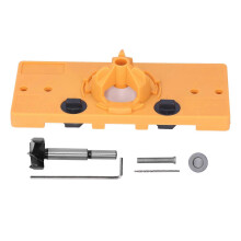 (As show, One size) Hinge Hole Saw Jig ABS Concealed Hinge Drilling Guide Locator Positioner Tool for Bench DrillYellow