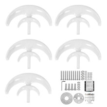 (As show, One size) Wind Turbines Kit Double Layer 5 Blade Wind Power Generator White Lantern Type 400W24V