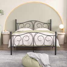 Double Bed Frame Mattress Foundation with Deluxe Headboard
