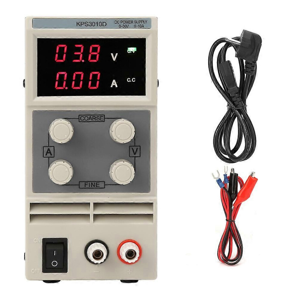 (As Show, One Size) 0-30V 0-10A Output Adjustable Digital Dc Power Supply With 3Led Display 6909775558591