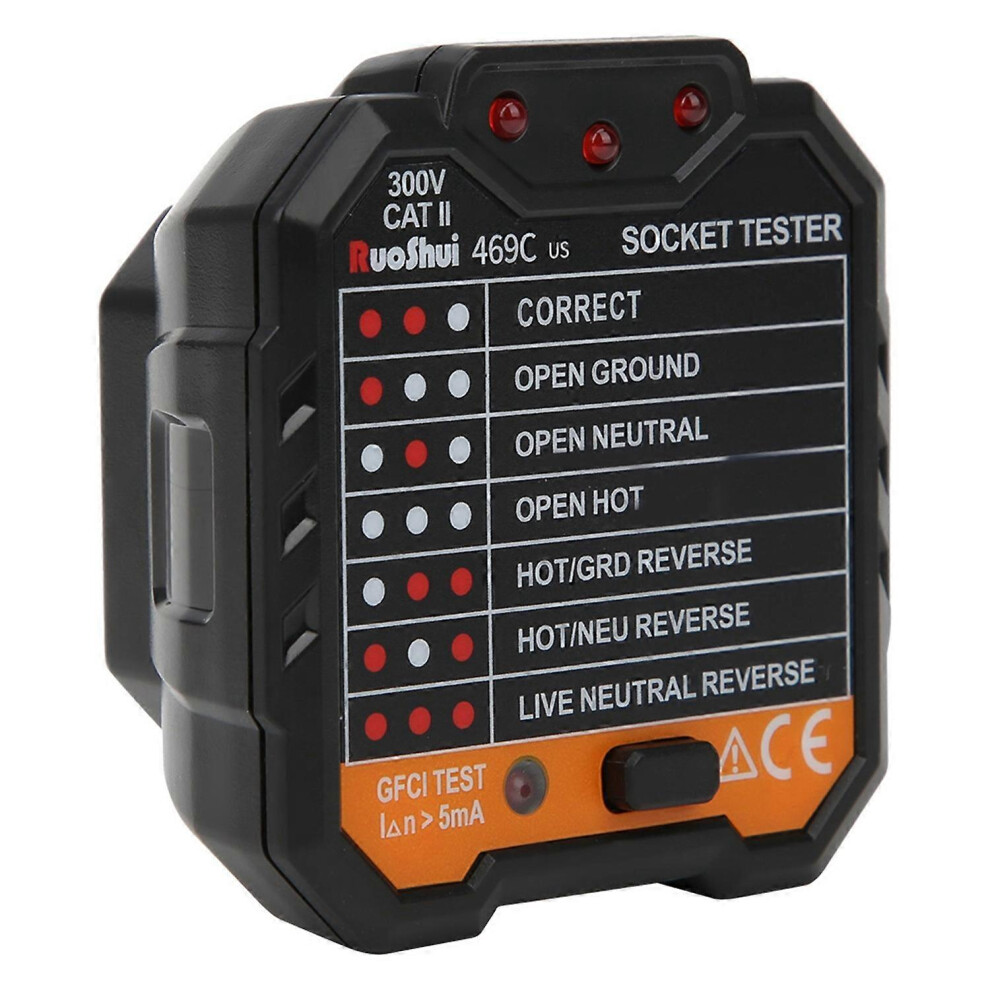 (As Show, One Size) Digital Display Socket Tester Electric Mains Fault Checker Analyzer 48‑ 6909775607596