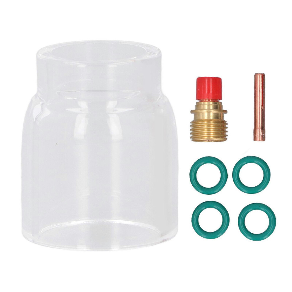 (As Show, One Size) 7Pcs Plasma Cutting Nozzle Glass Cup Kit Silicone Brass Cutting Torch Consumables For Wp 9 20 Tig Welding Torch 6909775975411