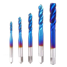 (As show, One size) 5Pcs Screw Thread Tap Blue Coated High Speed Steel Tapping Drill Bit for Machine Tool