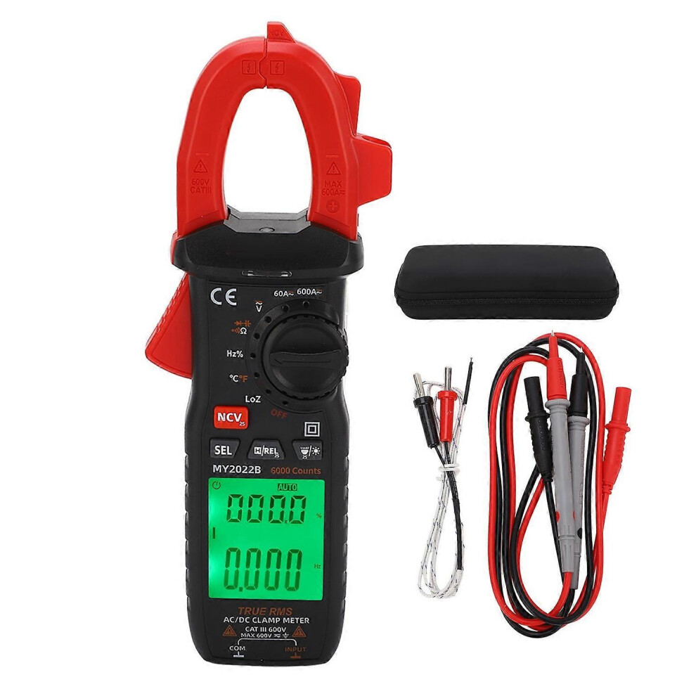 (As Show, One Size) Digital Clamp Meter Smart High Accuracy Multimeter Ac Dc Current Tester With Lcd Backlit Display For 6909775599396