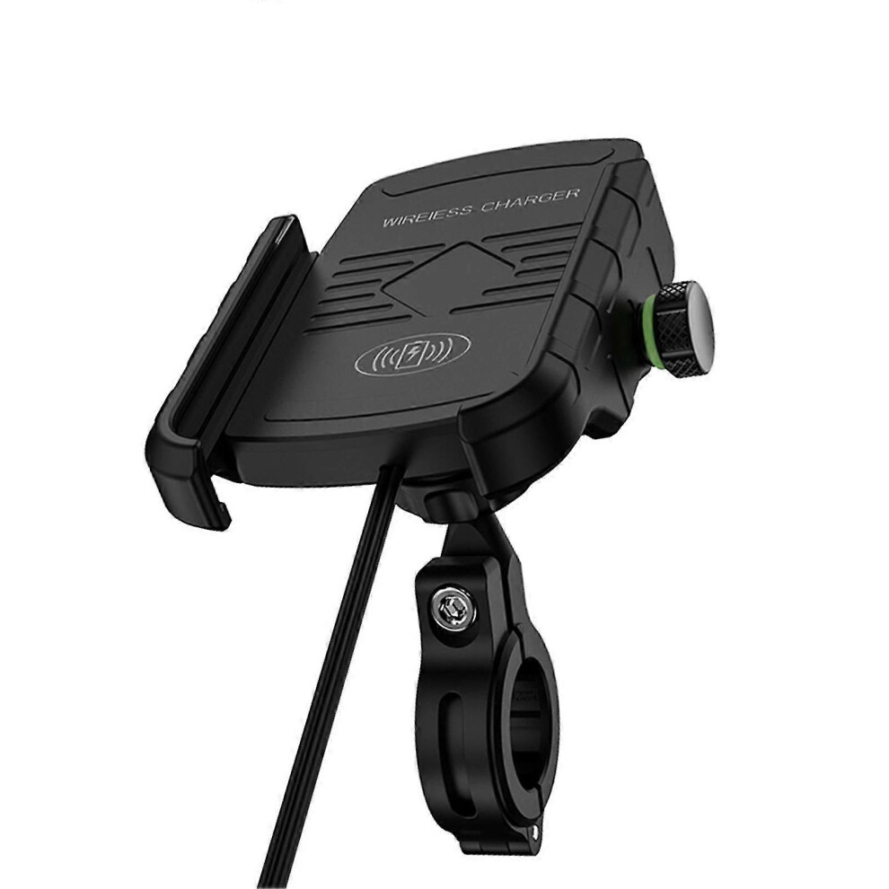 (As show, One size) 15w Motorcycle Phone Holder Wireless Charger Usb Quick Charging