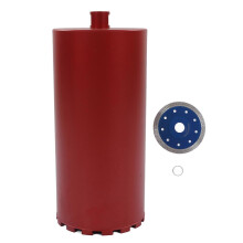 (As show, One size) Diamond Core Drill Bit 5/811 8in Red Alloy Steel Masonry Core Drill Bit for Wall Opening