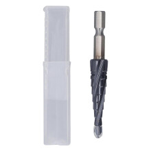 (As show, One size) Spiral Grooved Step Drill Bit 4mm to 12mm Step 1/4in Shank M35 Cobalt 9 Sizes Multi Step Cone Bits