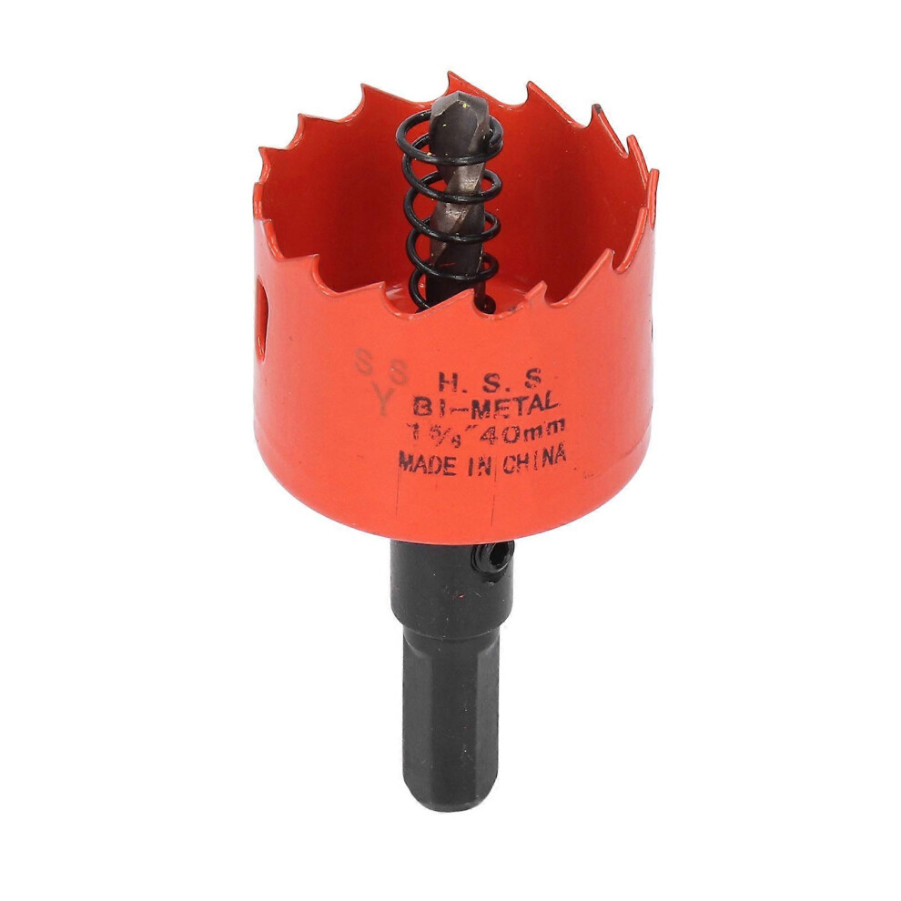 (As Show, One Size) Hole Saw Drill Bit High Speed Steel Bimetal Hole Cutter With Mandrel For Wood And Metal 1-5/8In (40Mm) 6909775966167