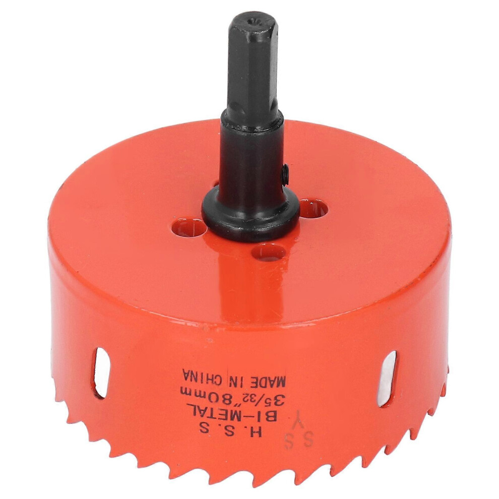 (As Show, One Size) Hss Hole Saw With Mandrel 80Mm Cutting Sharply Teeth Hole Drilling Cutter For Soft Metal Wood 6909775986899