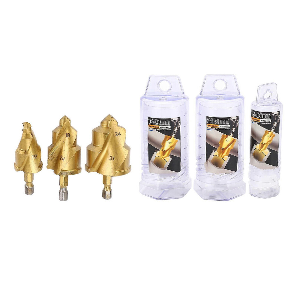 (As Show, One Size) Water Pipe Lifting Drill Bits Heavy Duty Reaming Ppr Pipe Expander Repair Tool With Limit Rotating Flute 1/4In Hex Shank 6909775975534