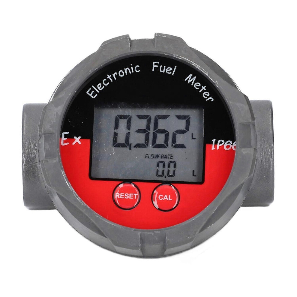 (As Show, One Size) Electronic Fuel Meter Digital Lcd Display Turbine Fuel Flow Gauge 1In High Accuracy 20Mpa Mwp 6909775618349