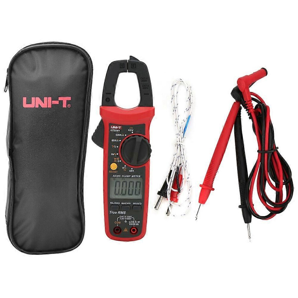 (As Show, One Size) Uni T Ut204+ Handheld Digital Clamp Meter Auto Range True Rms Ac Dc Voltage Current Resistance Capac 6909775592403