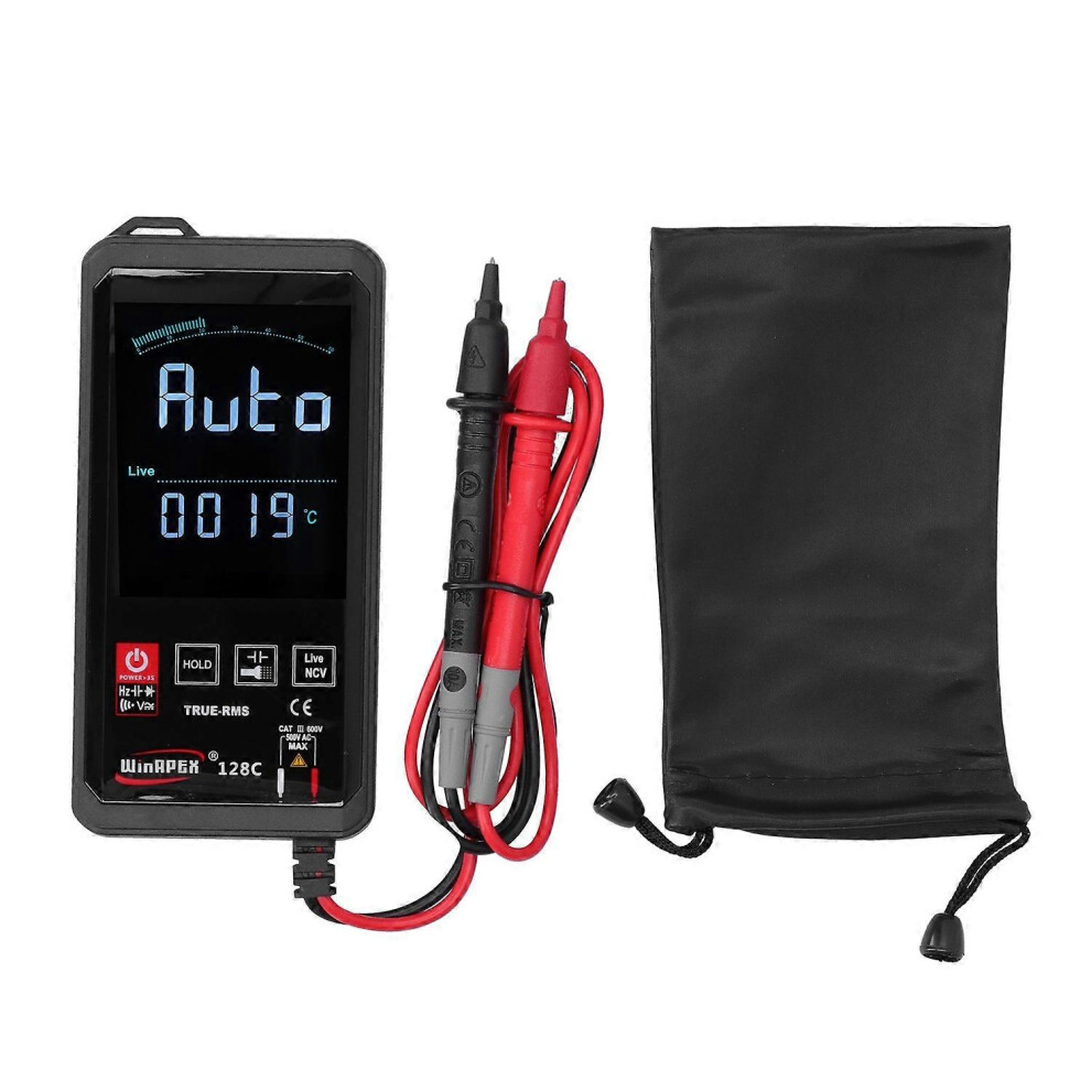 (As Show, One Size) Hy128c Intelligent Multimeter Touch Screen Digital Multi Display Frequency Temperature Multimeter(Bl 6909775643044