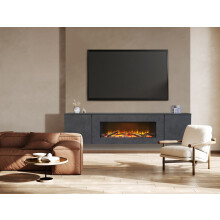 Acantha Orion Electric Floating Media Wall Suite in Slate Effect, 91 Inch