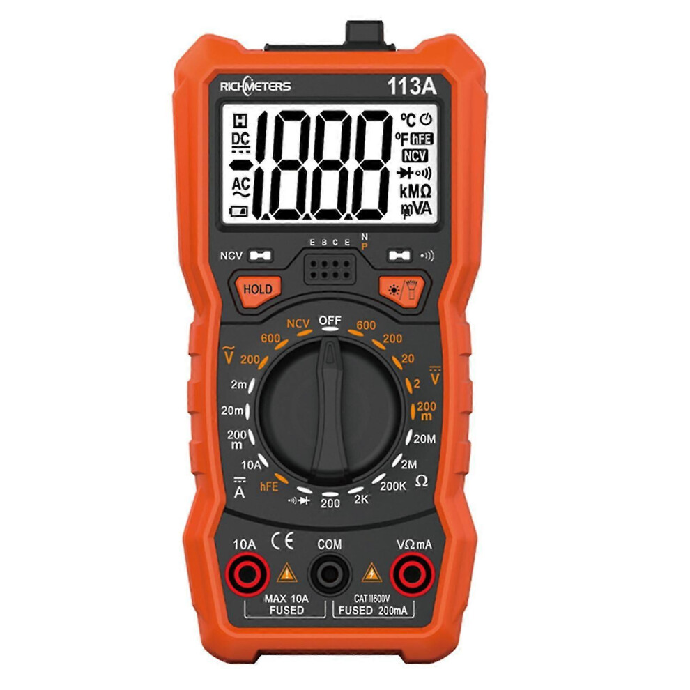 (As Show, One Size) Digital Multimeter 2000 Counts Hfe Ac/Dc Voltage Measuring Meter 6909775957202