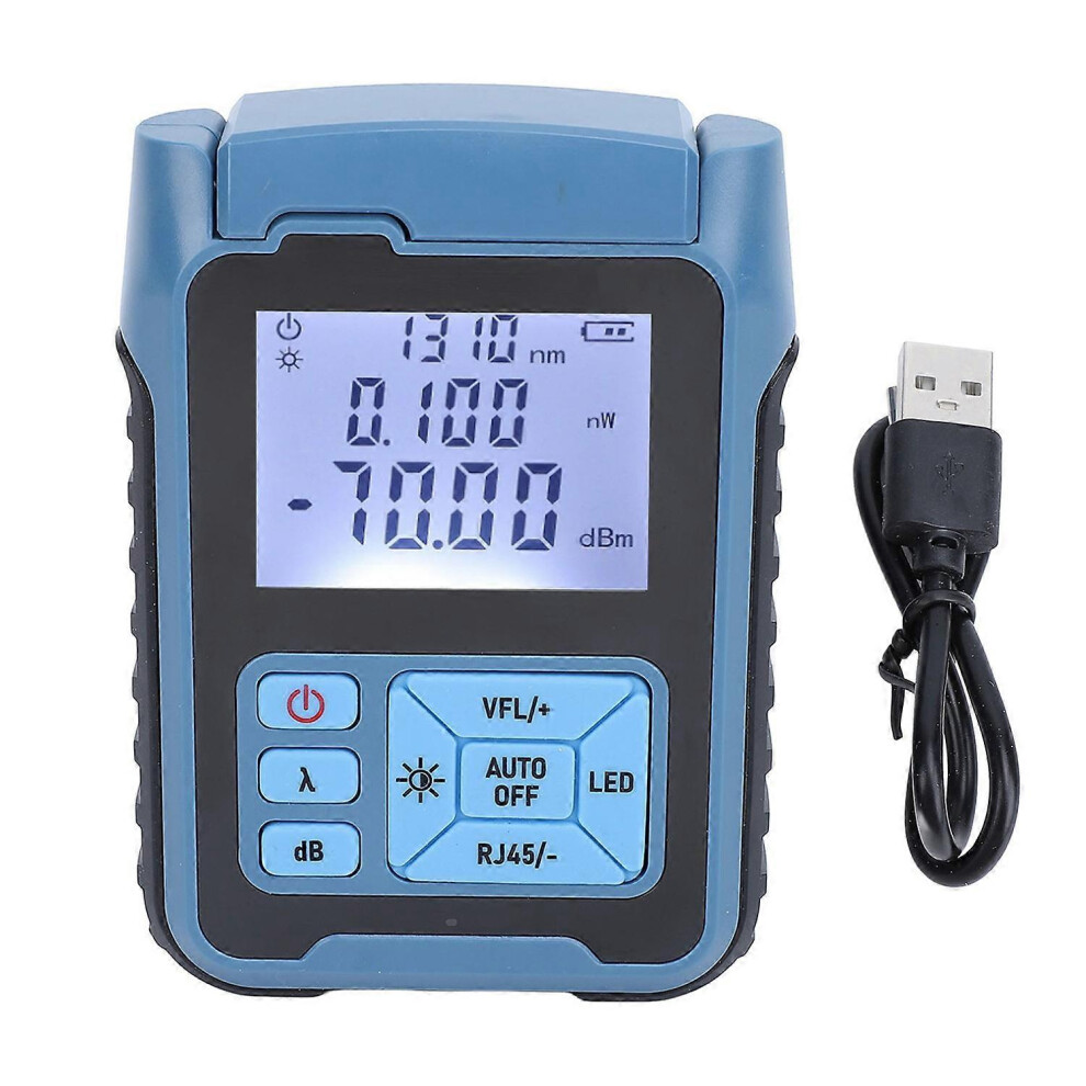 (As Show, One Size) 5Mw Optical Power Meter Rechargeable High Accuracy Tester Fiber Optic Cable Attenuation Te Red/Light 6909775566084