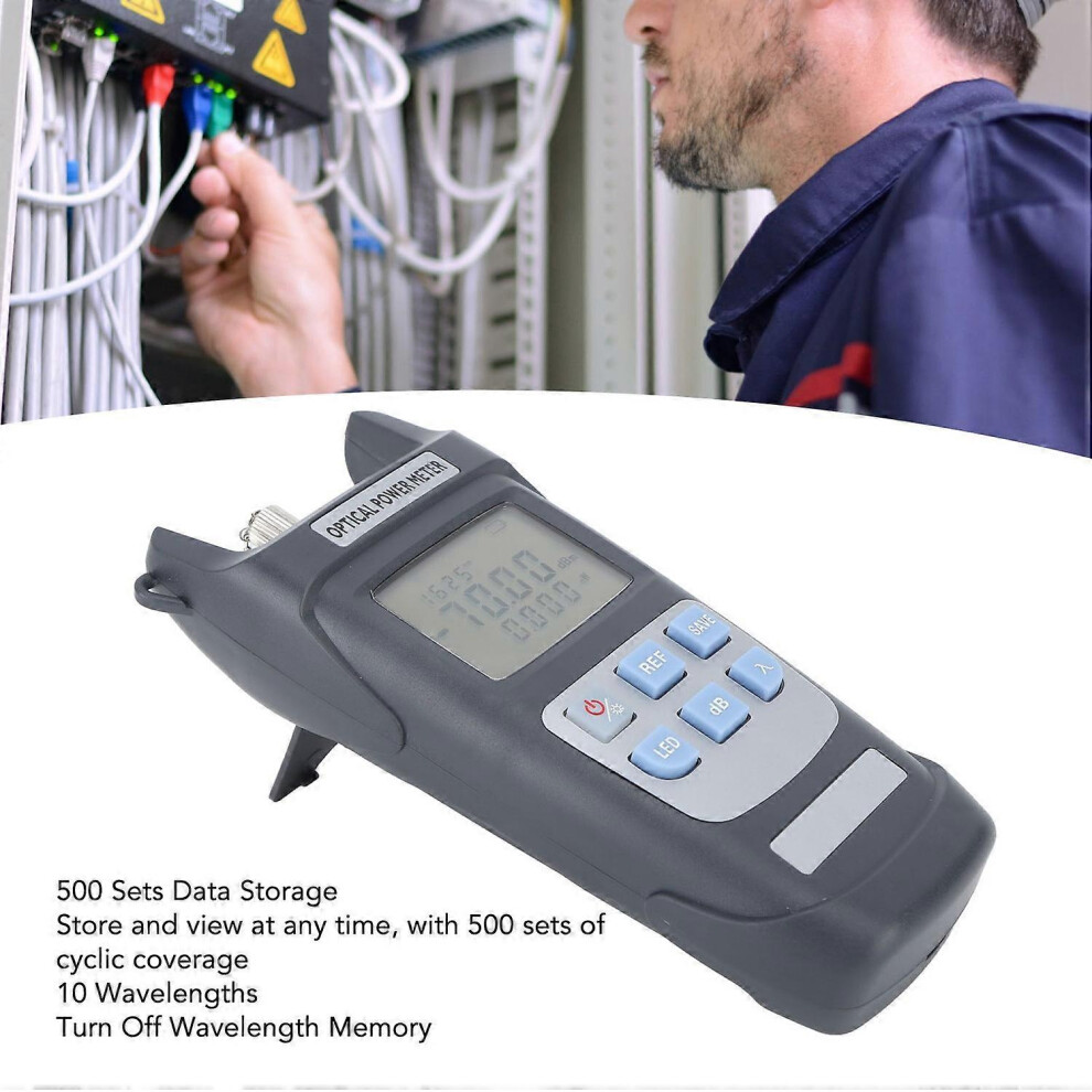 (As Show, One Size) Optical Power Meter Optic Fiber Attenuation Tester With Led Lamp Â70Â10Dbm 10 Wavelengths 6909775582480