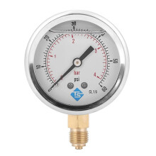 (As show, One size) TS PGG604-4bar 1/4BSP Y60 Radial Oil Filled Pressure Gauge Manometer for Machinery